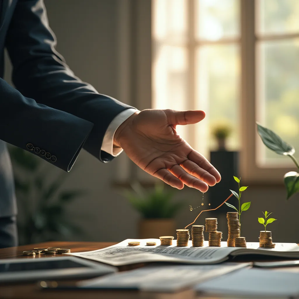 Portafolio de inversión moderno y diversificado con gráficos digitales